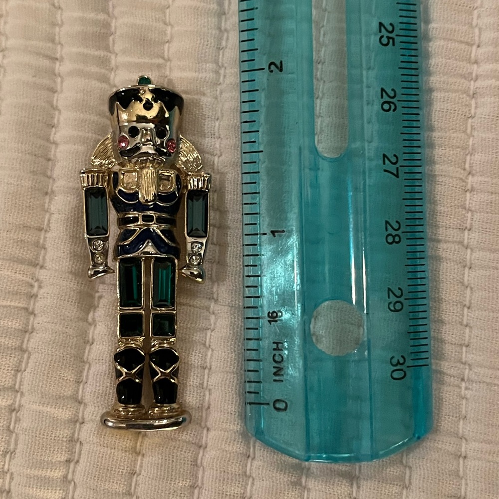 Christmas Nutcracker stone pin.